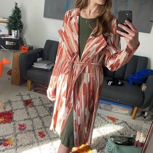 Chico’s Pleated Duster Jacket with Pockets